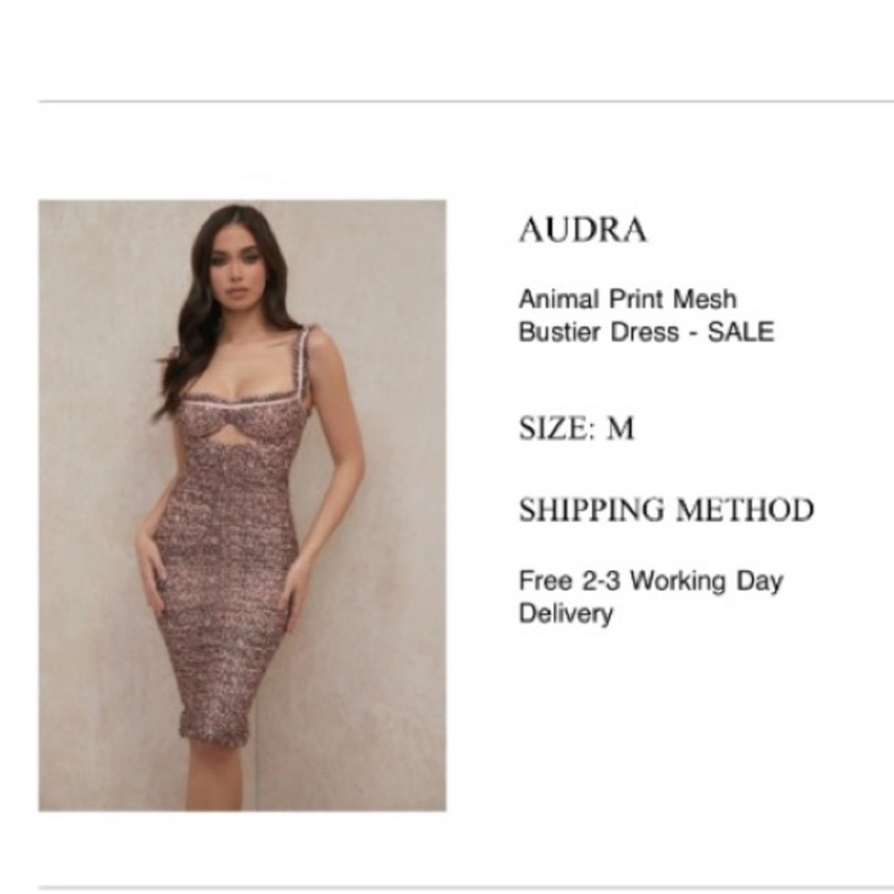 House of cb leapord dress nude light pink